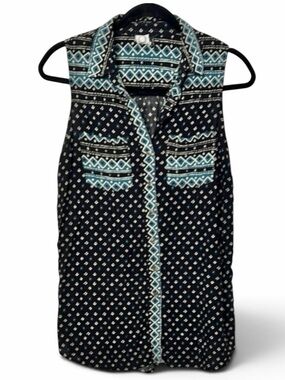 Akemi + Kin x Anthropologie Sleeveless Patterned Top Size Small